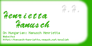 henrietta hanusch business card
